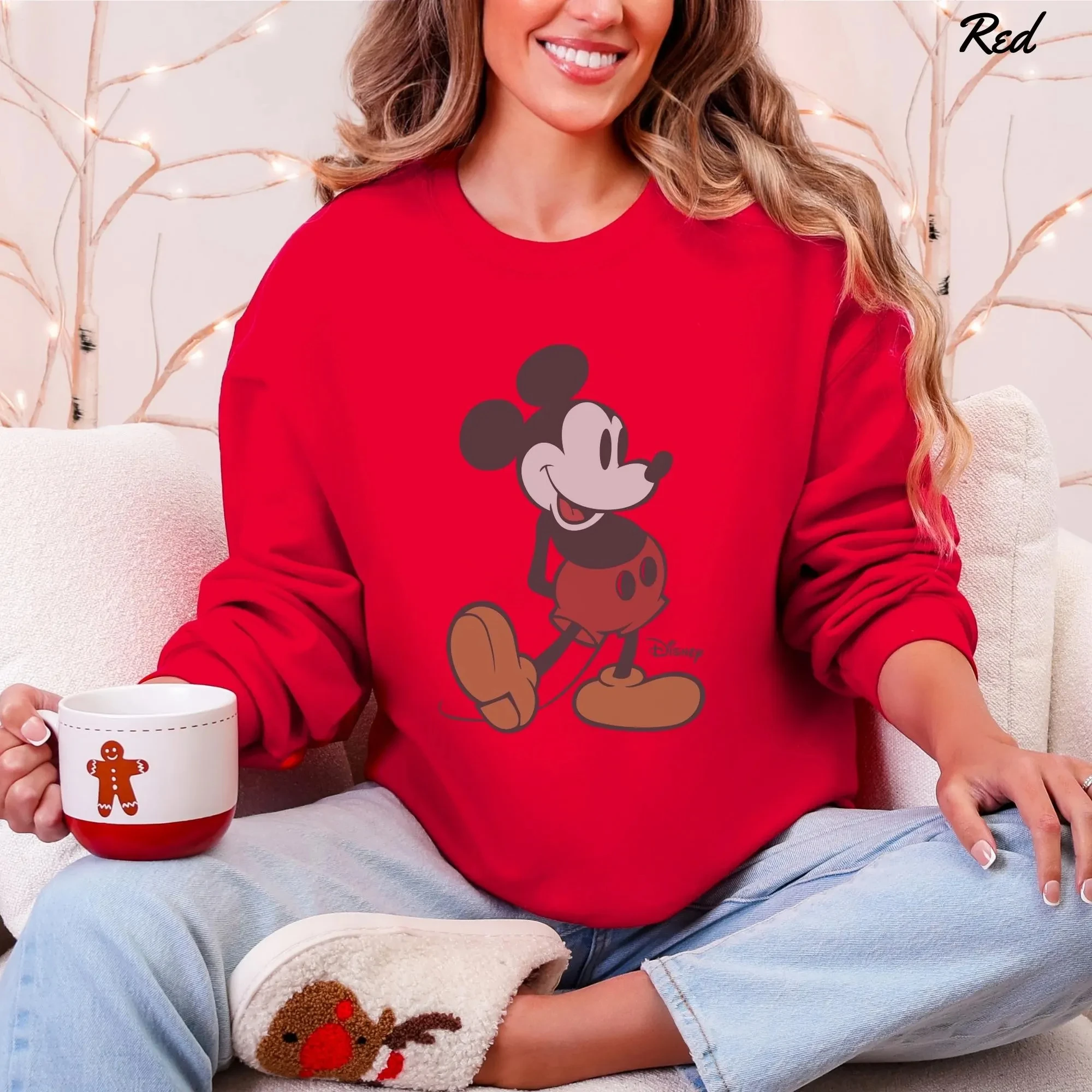 Sudadera retro de Mickey Mouse de Disney para mujer, sudadera de lana para primavera y otoño, para el día a día y para cualquier ocasión