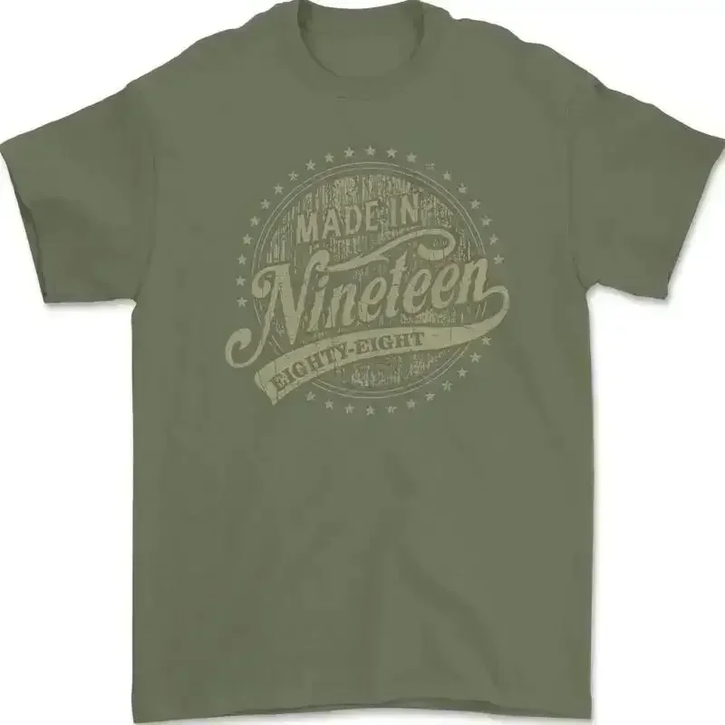 Distressed 37th Birthday Made In 1988 Mens TShirt 100% Cotton