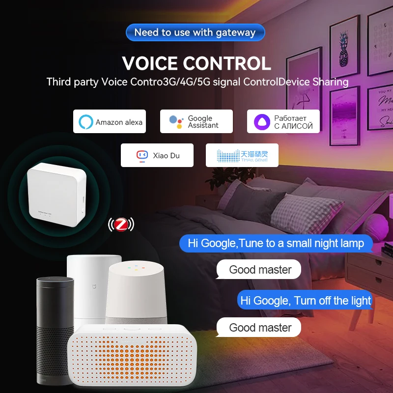 New 5 In 1 Tuya Zigbee 3.0 Led Controller Hue Bridge Alexa Voice Control for Singel Color CCT RGB RGBW RGBCCT Led Strip Use