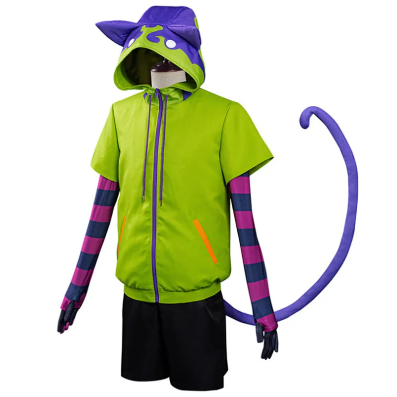 Costume de Cosplay à capuche SK8 the Infinity Miya Chinen, avec fermeture éclair, veste courte, gants de queue, costume Zentai, uniforme à huit Anime SK