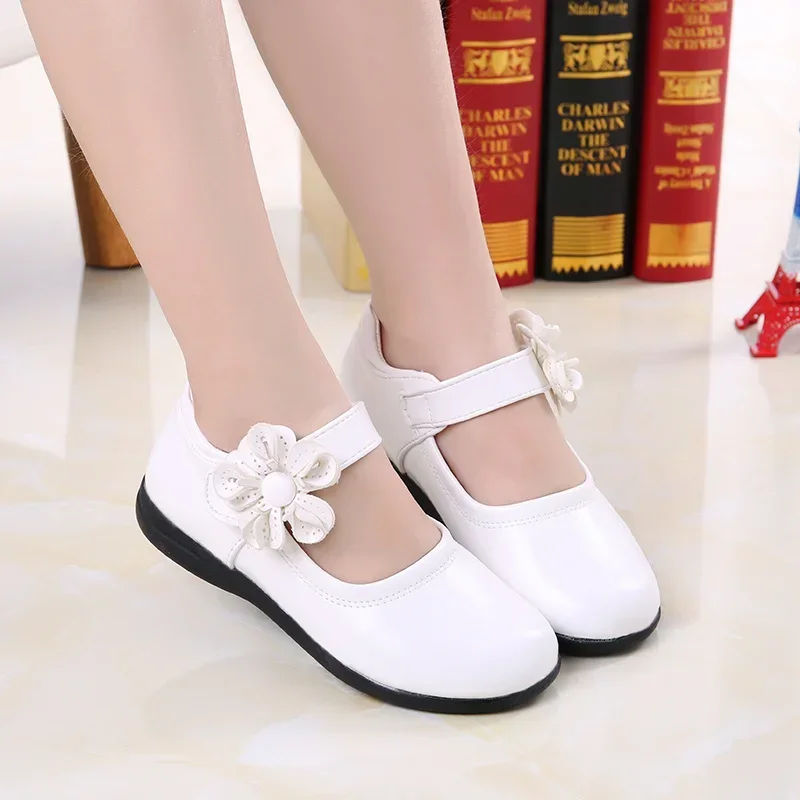 Baby Girls Princess Cute Kids Sandals Flower Elegant Leather Shoes Comfortable Thick Sole Catwalk Fashion Spring/summer Students