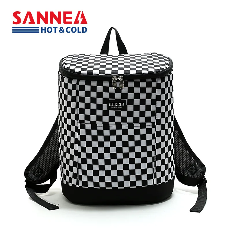 

SANNE 19L Large Capacity Plaid Outdoor Picnic Cooler Bag Thermal Backpack Camouflage Insulated Lunch Bag Waterproof Ice Pack