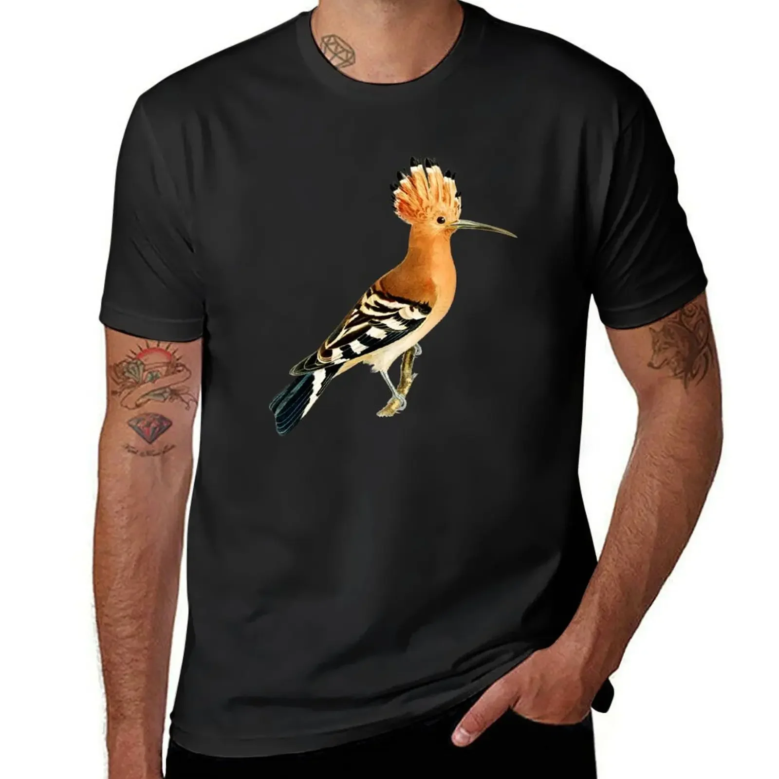 Eurasian Hoopoe Bird T-Shirt Aesthetic clothing oversized graphic tee black t-shirts for men