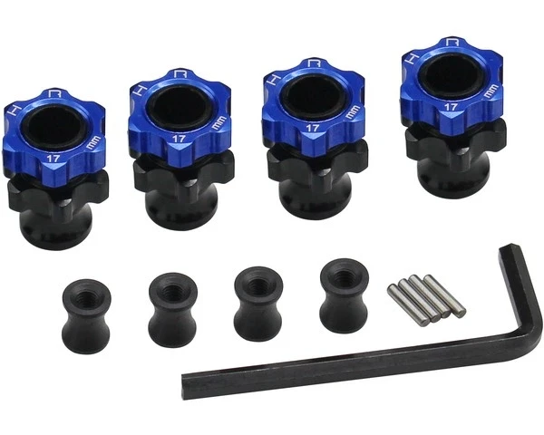 Hot Racing Light Weight Aluminum 17mm Hex Wheel Hub Adapters For Traxxas Electric Rustler, Slash 2WD Stampede 2WD