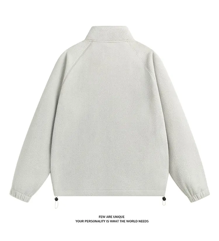 Spring and Autumn New Fashion Solid Color Thickened Warm Outdoor Sports Windproof Hoodie Men's Casual Loose Plus Size Top