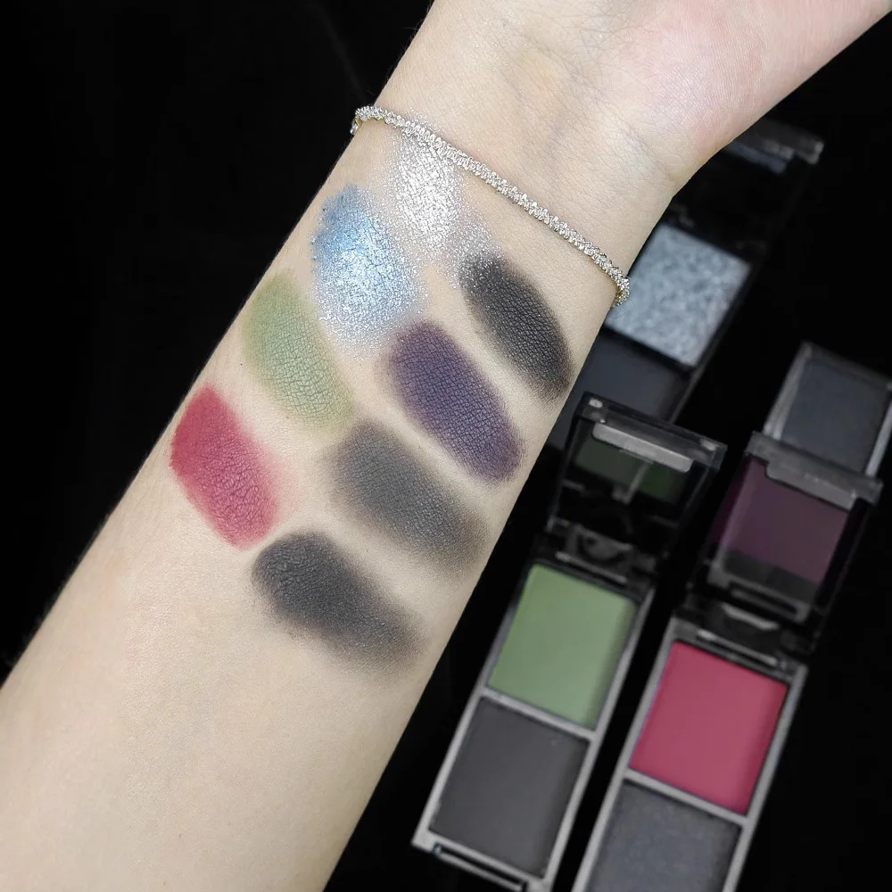 Paleta Cieni do Powiek Smoky Glitter Blue Dwukolorowa Matowa Brokatowa Punkowa Pigment do Cieni Trwała Łatwa w Aplikacji Paleta do Makijażu