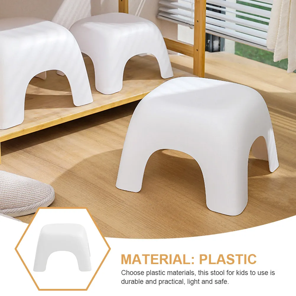Stool Plastic Footstool Anti-Slip Stackable Small Step Stool for Shoe Changing Bathroom Bedroom Kindergarten Home