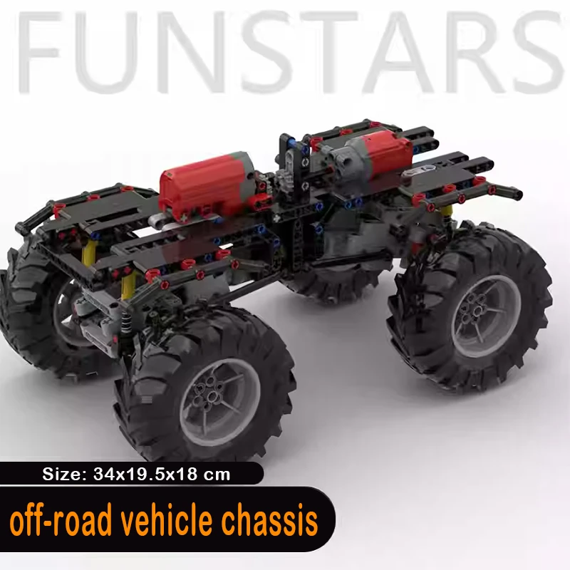 4WD التوجيه على الطرق الوعرة محور الهيكل اللبنات مع تعليق امتصاص الصدمات تعديل تسلق مركبة طفل لعبة تعليمية #2