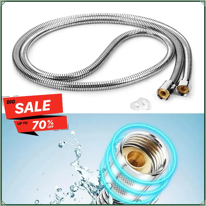 Bestseller Stainless Steel Shower Hose Extension 1.5M Flexible Draw Tube Water Pipe Practical Bathroom Shower Replacement Part