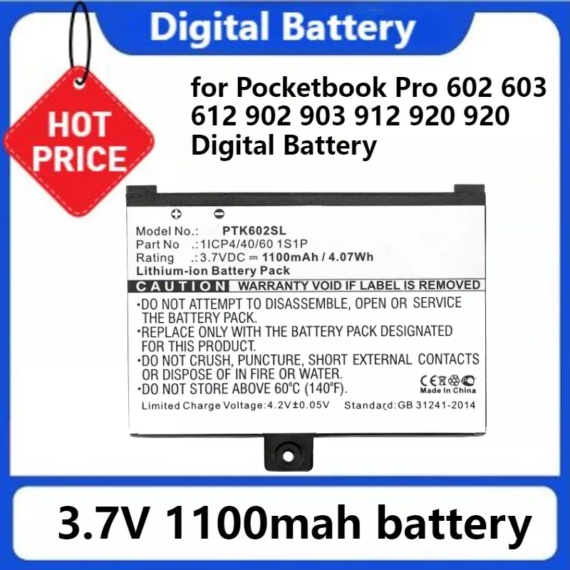 

Cameron Sino 1100mAh E-reader Battery for Pocketbook Pro 602 603 612 902 903 912 920 920 Digital Battery 3.7V 1100mah