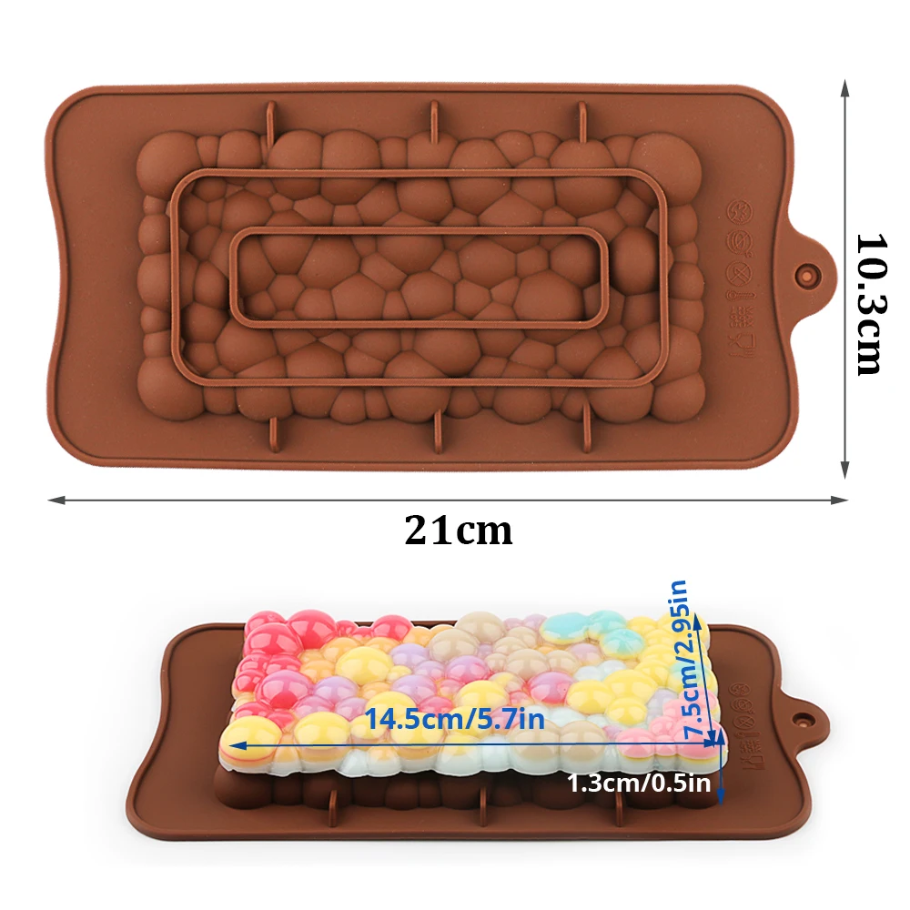 Handmade Chocolate Bar Silicone Mold Bubble Shaped Candy Pudding Dessert Mould Baking Tool