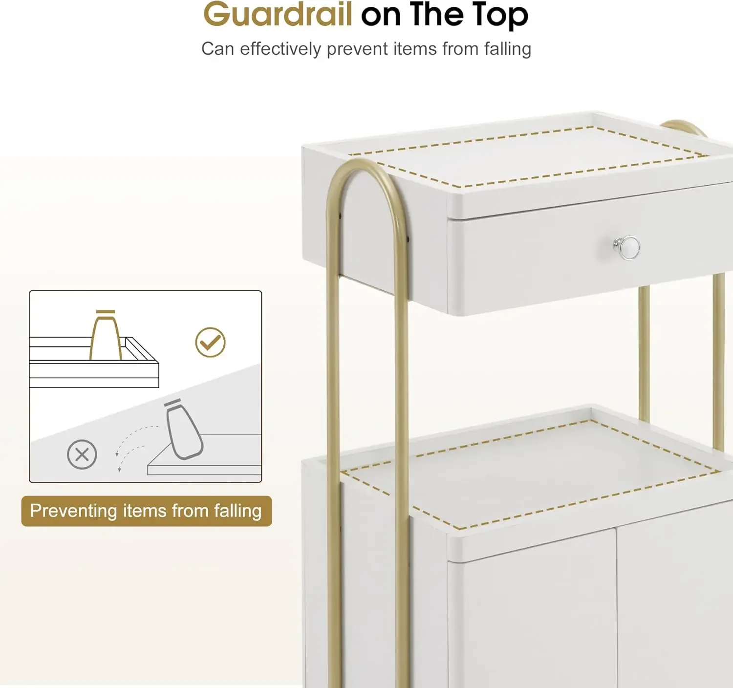 Chariot de Salon avec Roues Universelles, Chariot de Rangement Roulant avec MEL, Outil de Salon de Coiffure, Évaluation pour Coiffeur, SPA Métal Tr