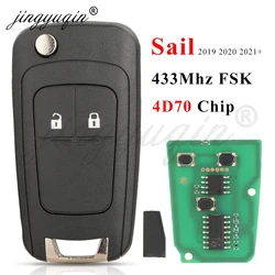 jingyuqin Flip Remote Car Key 433MHz 4D Chip For Chevrolet Sail 2019 2020 2021 Buick Regal Opel Key Control Fob Aftermarket