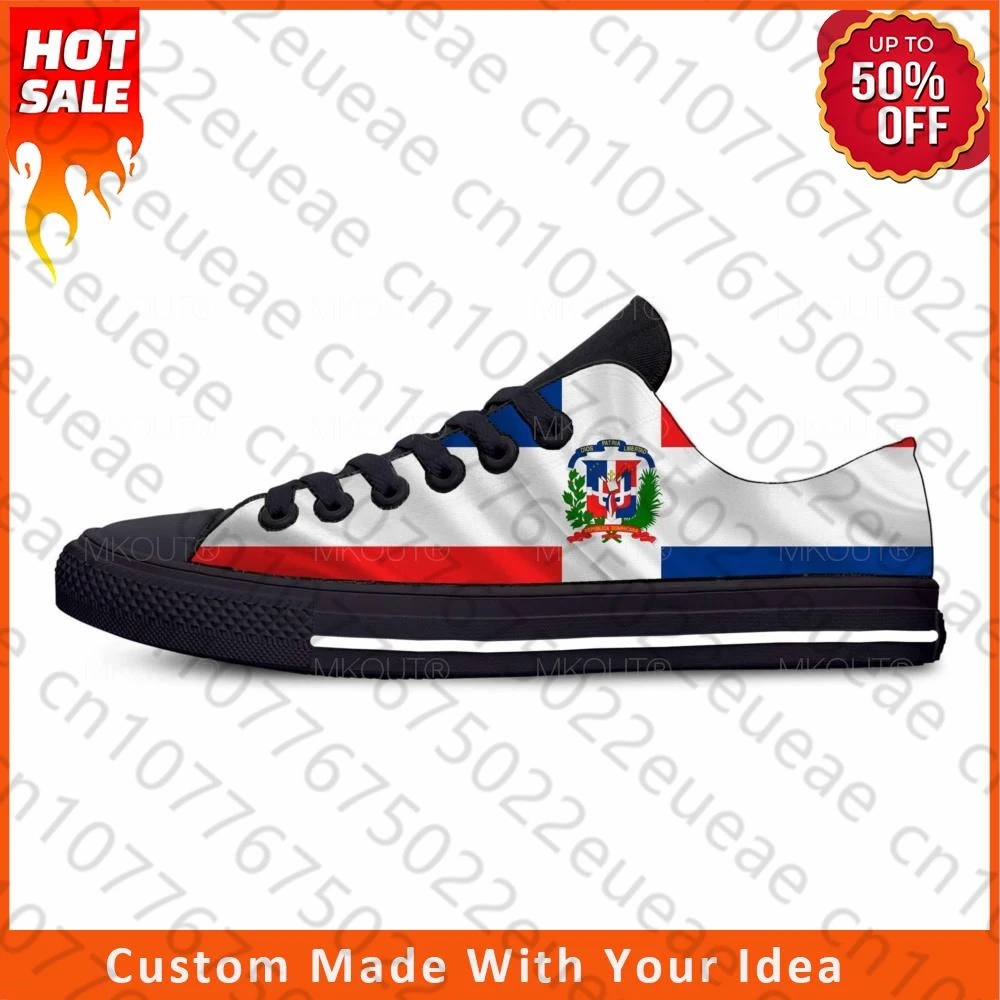 Dominica Dominican Republic Flag Patriotic Pride Casual Cloth Shoes Low Top Comfortable Breathable 3D Print Men Women Sneakers