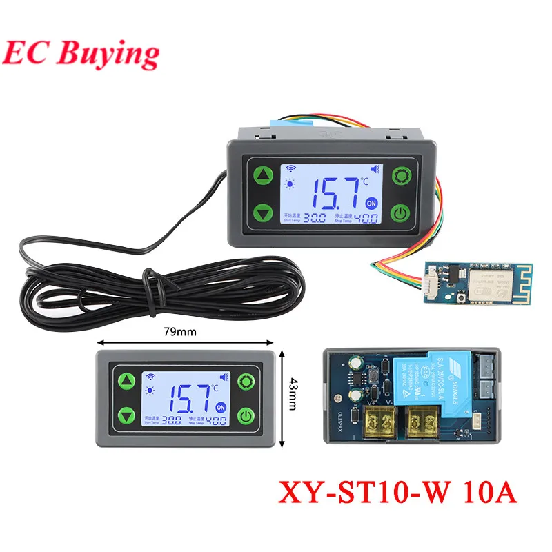 ST10W ST030W 10A 30A WIFI Remote Thermostat Temperature Controller Module 6-30V Cooling Heating APP Temperature Collection