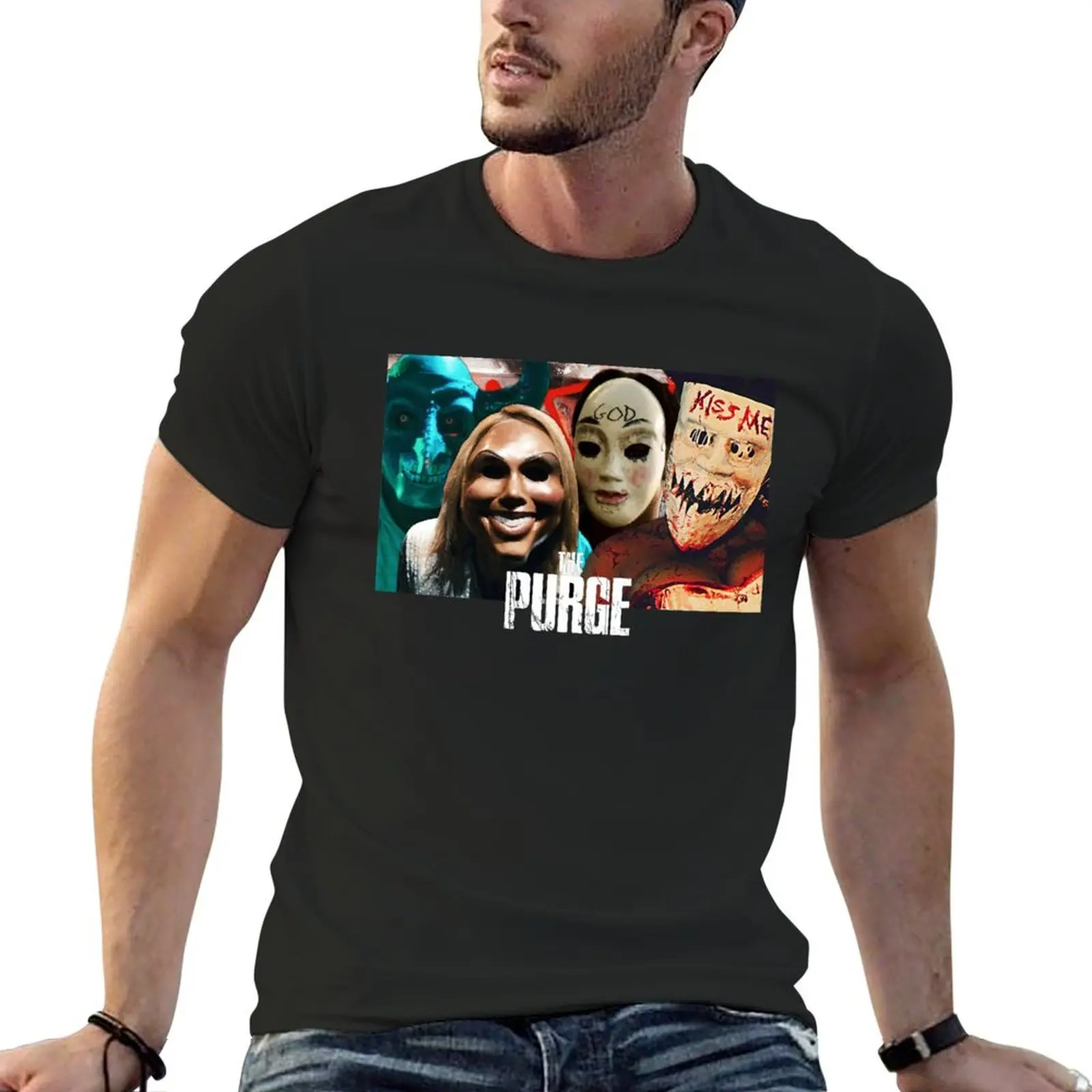 The Purge fan art merch T-shirt cute clothes Short sleeve tee kawaii clothes mens big and tall t shirts