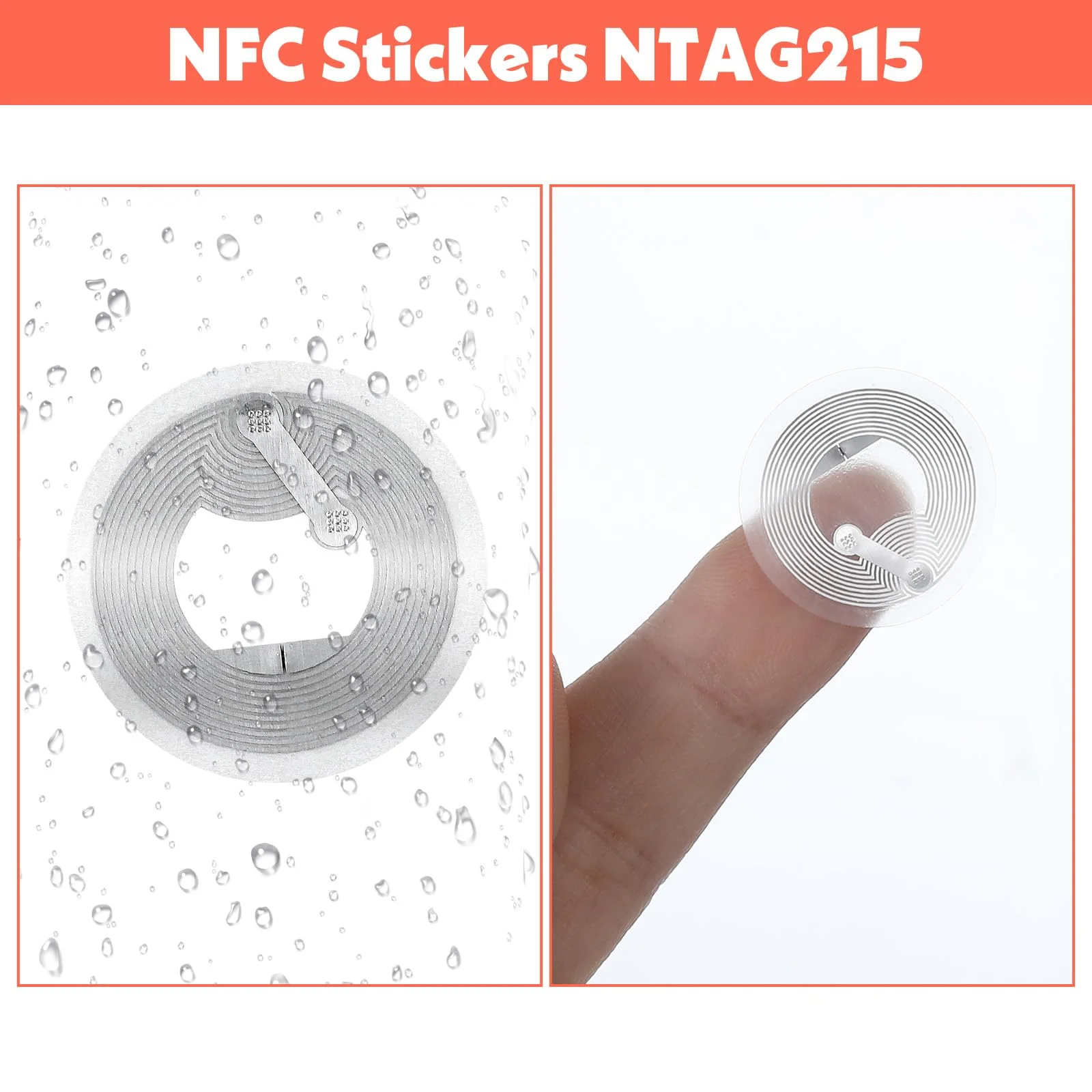 25mm NTAG215 NFC Wet-Ready Stickers Re-Writable Round Labels Transparent Copyable Review NFC Tags for Contactless Information view 5