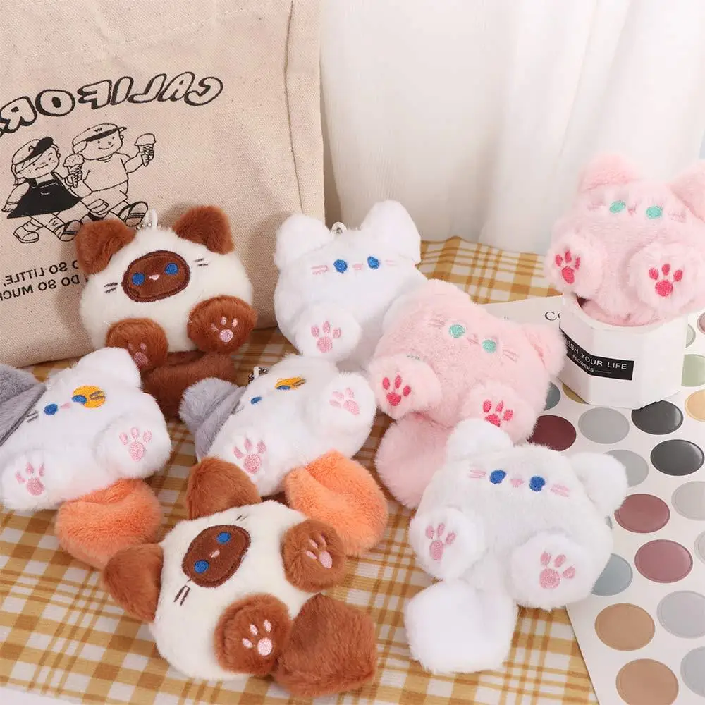 Kawaii peluche broche café chat en peluche porte-clés en peluche moelleux mignon chat en peluche poupée doux coloré Animal en peluche porte-clés enfant filles