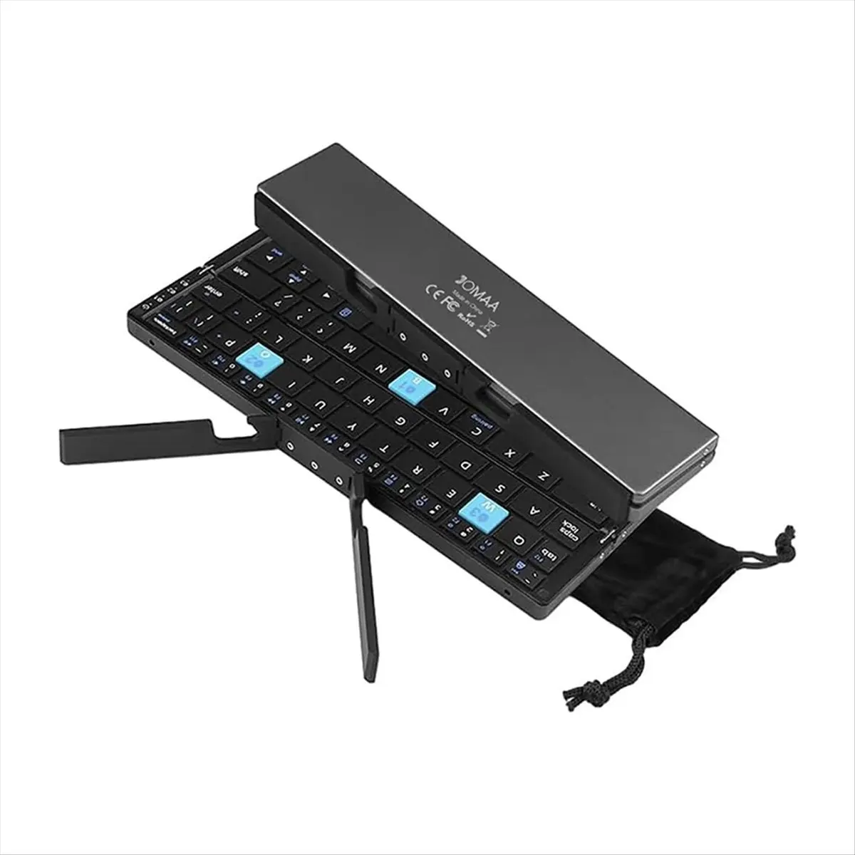 A40I  Mini Bluetooth Foldable Keyboard, Rechargeable Aluminum Housing Portable Folding Travel Keyboard for Phone Tablet Laptop,A