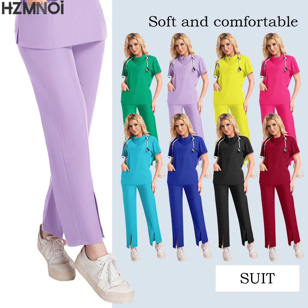 อุปกรณ์เสริมพยาบาลขัดชุดผู้หญิง SLIM FIT เครื่องแบบทางการแพทย์ทันตกรรมคลินิก Workwear โรงพยาบาลผ่าตัดเสื้อผ้า Veterinary ชุด