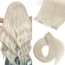 Fita de injeção Moresoo em extensões de cabelo humano Cabelo humano real 100% 12 meses Fita injetada de cabelo virgem em extensões de cabelo