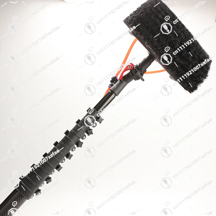 Long handle retractable water inlet cleaning brush with telescopic rod rinse rod for household cleaning