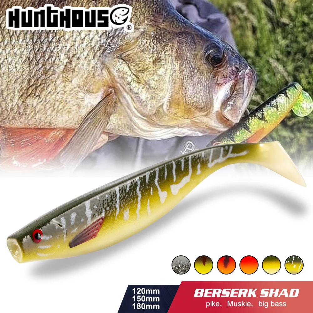 HUNTHOUSE fox rage big fihing soft lure 12cm 15cm 18cm pro shad lure berserk swimbait sea bass fishing for pike zander saltwater