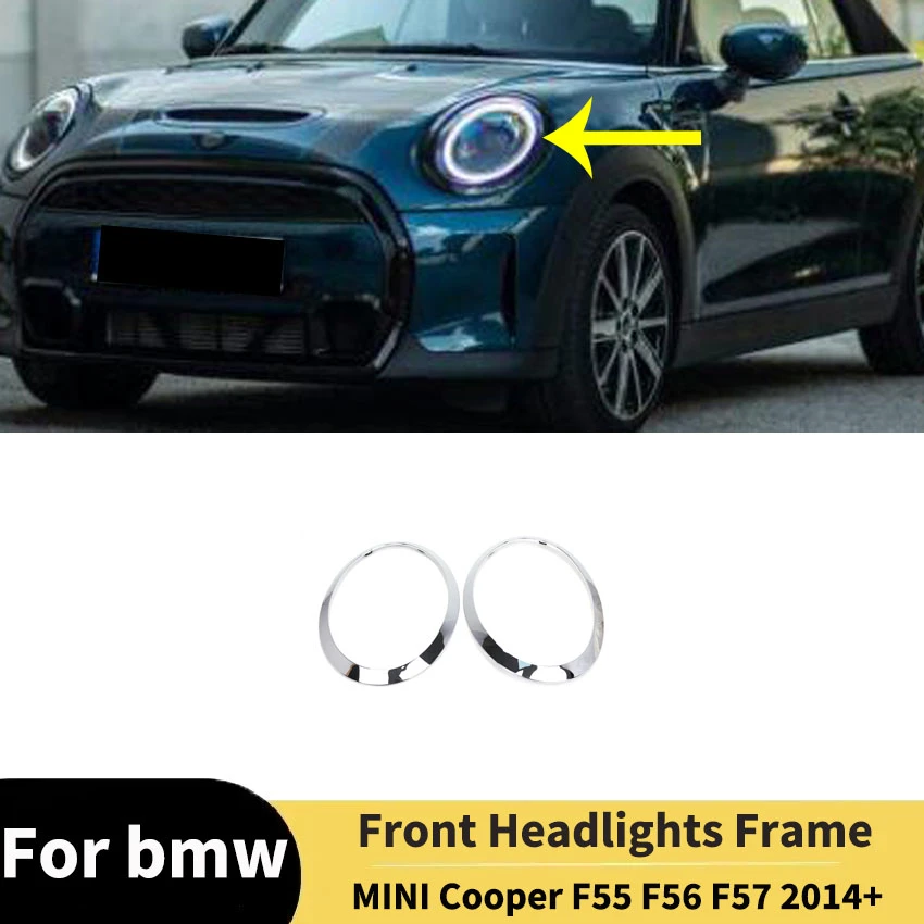 

Корпус автомобильных фар для MINI Cooper F55 F56 F57 2014+, левая и правая передняя фара, аксессуары, рамка для фар, отделка бровей, обвесы