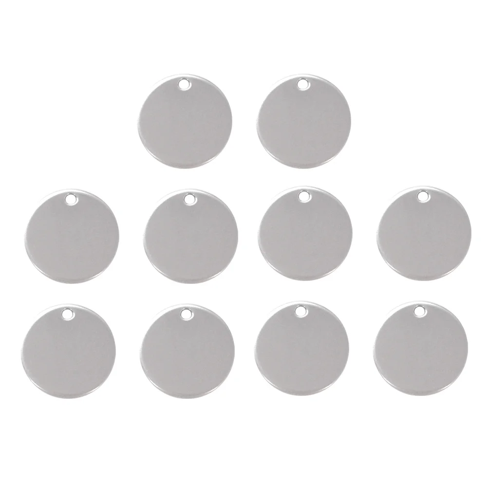 

10Pcs Metal Dog Tag Stainless Steel Id Pet Tags Round Engravable Anti-Rust 25mmx25mmx18mm Id Tag Round Pet Tags