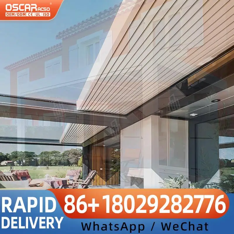 

12x20 Attached Wall Mounted Outdoor Aluminium Fully Retractable Louvre Pergola for Villa Backyard Restaurant Bar pergola