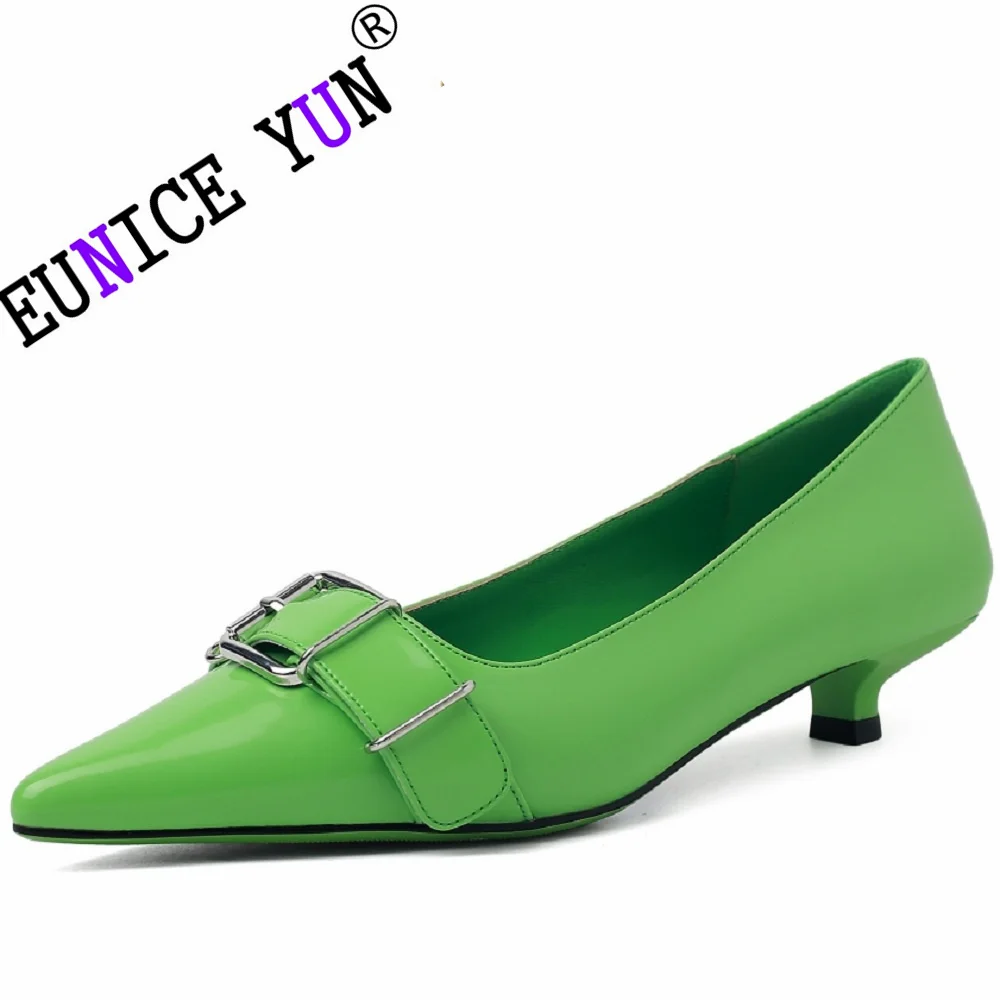 

【EUNICE YUN】New Fashion Brand Genuine Leather Pointed Toe Women Slingbacks Sexy High Heels Concise Party Dress Shoes 33-40