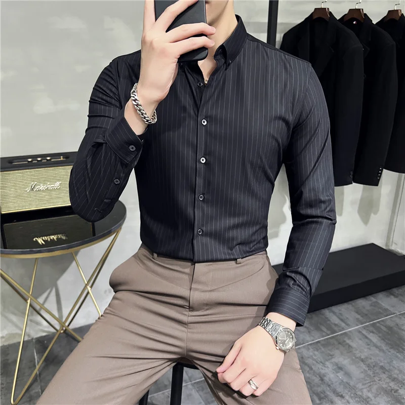 Large Size 3XL 4XL Men's Leisure Casual Shirt for Male Long Sleeve High Quality Soft Comfort Slim Fit Man Dress Shirts S-4XL