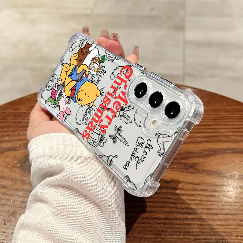 عيد ميلاد سعيد ويني ذا بوه جراب هاتف لهاتف سامسونج جالاكسي S25 FE S24 S23 S22 S21 Ultra S20 Plus نوت 20 10 غطاء شفاف ناعم