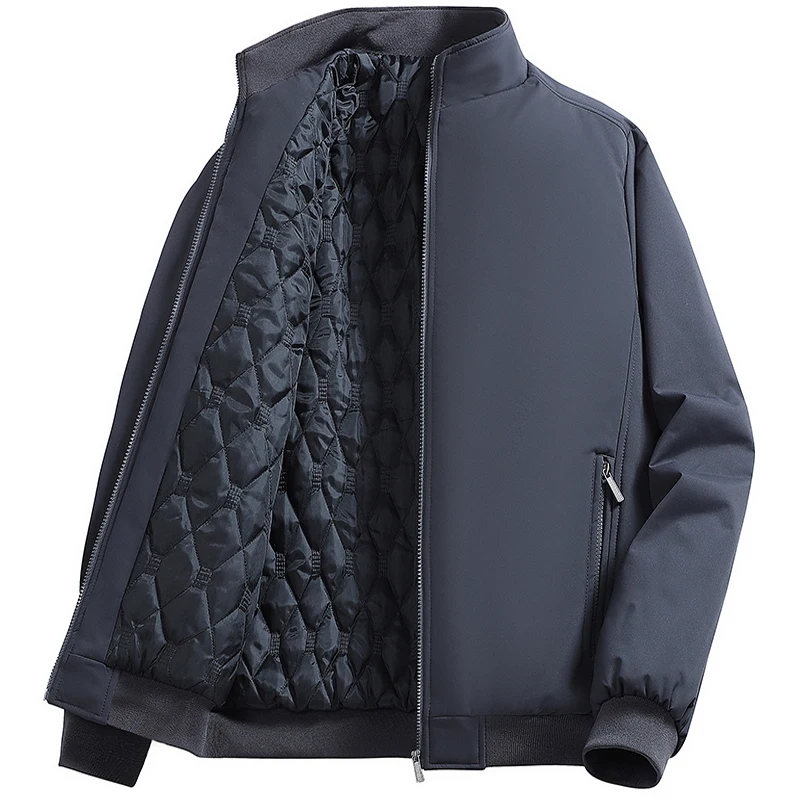 Мужская куртка с воротником-стойкой, мужская парка, зимняя новая пуховая куртка, флисовые теплые куртки, мужское деловое пальто для отдыха, бейсбольные пальто M-8XL