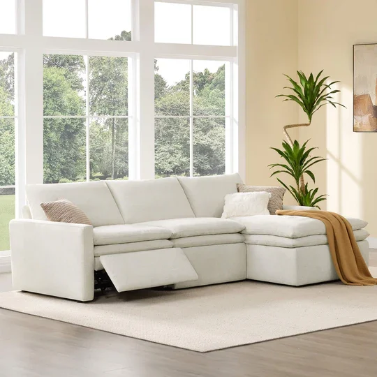 Atunus Electric Extendable Recliner Sofa Zero Gravity Modular Reclining Sofa Set Home Theater Fabric Sofa Living Room Furniture