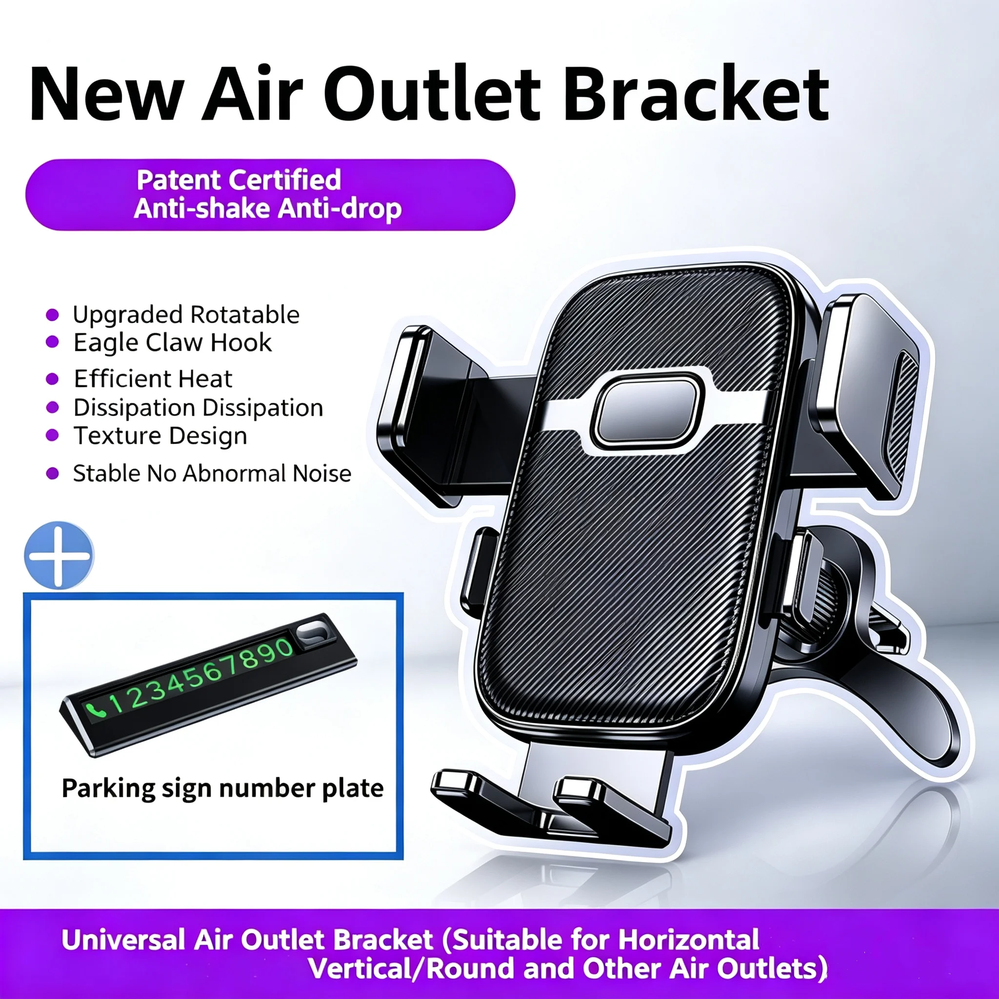 New Car Phone Holder Car Air Vent Clip Mount Mobile Cell Stand Smartphone GPS Phone Stand For Samsung Mobile Devices Car Bracket