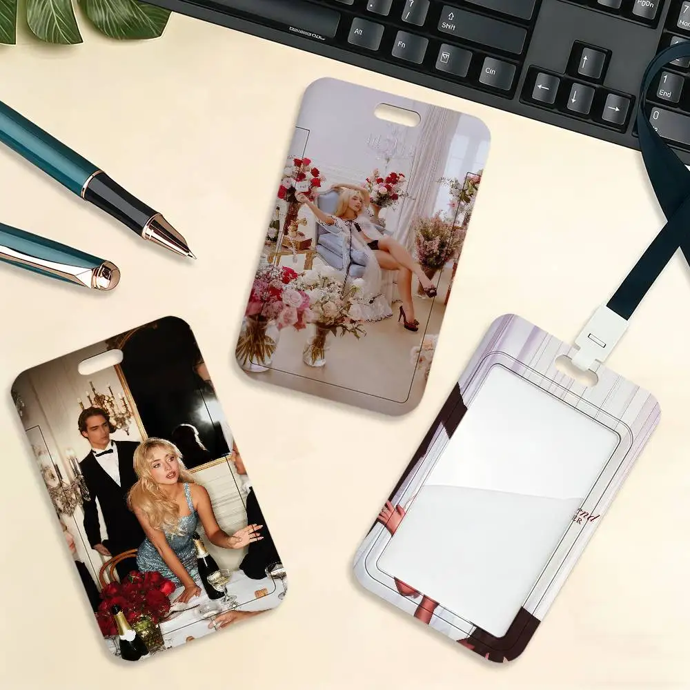 Singer S-Sabrina C-Carpenter Card Holder Cardcase Bank Credit Student ID Subway Work Permit Badge Holder Door Card
