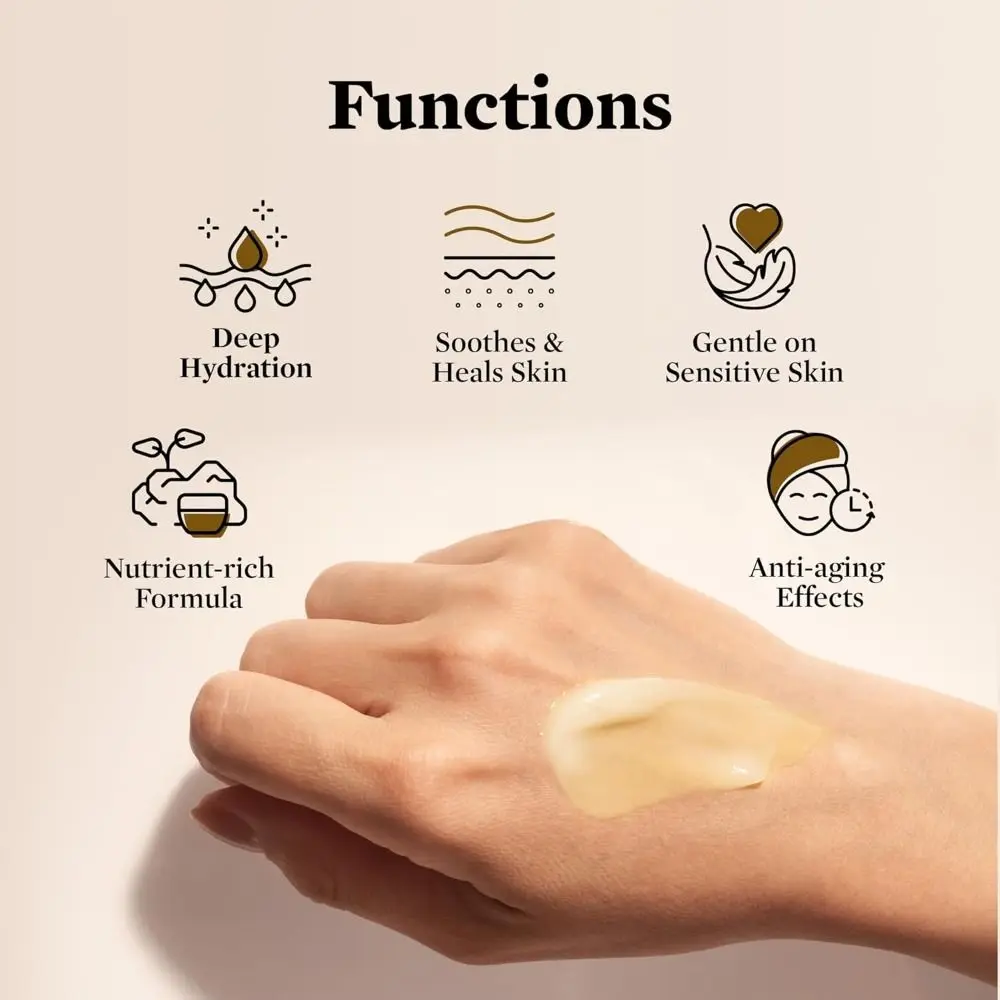 Crema idratante viso Tallow montata e erba con miele crudo e olio d'oliva Balsamo di manzo Tallow Crema idratante per il viso al grasso di mucca