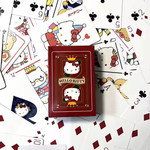 Hello Cute Kitt Poker Fun Leisure Board Games Cartoon Playing Cards Lovely Periphery family Party Game Kids Toys Gifts Deck