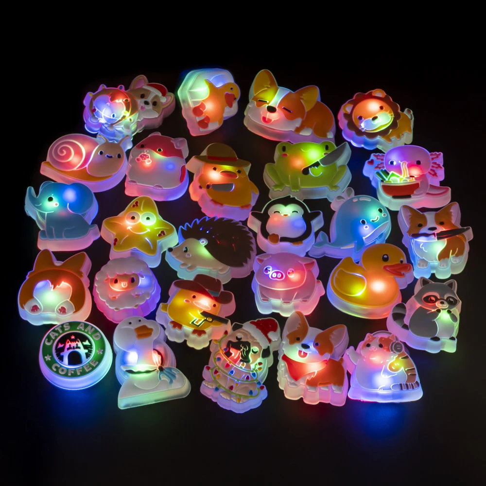 1pcs LED Shoe Charms Animal LED Pins for Kids Men Women Lighted Shoe Accessories Decorations Gifts Sandals Clog Glowing Buckles