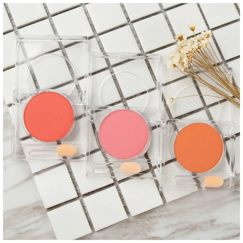 1 szt. Monochromatyczna Paleta Róż Kwadratowa Miękka Mgła Dziewczęcy Róż Puder Matowy Brzoskwiniowy Róż Konturowanie Cienie Palety Naturalny Makijaż Twarzy