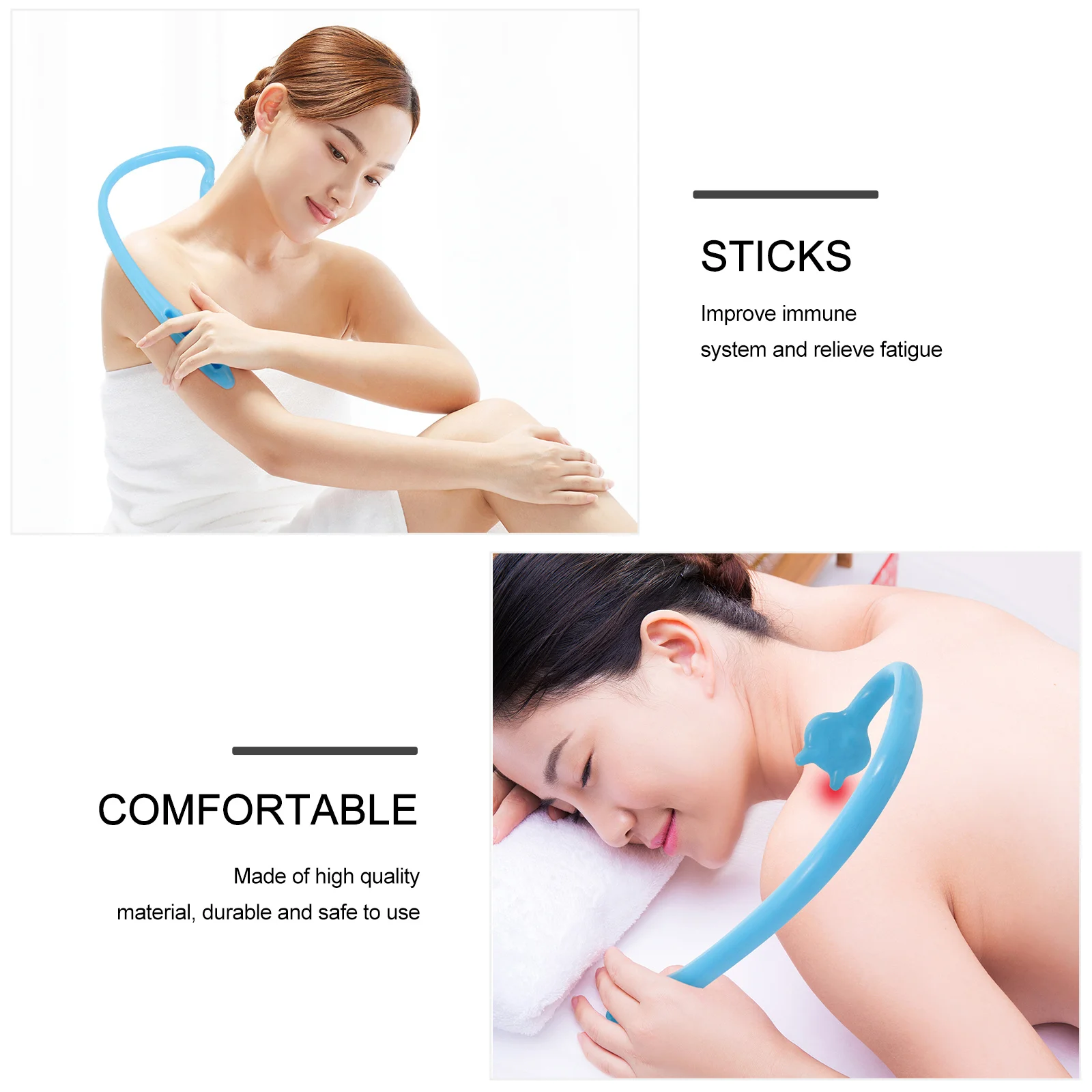 

2 шт. массажный крючок, портативный массажер для спины, для точечного воздействия, глубокого массажа тканей, эргономичный дизайн, снятие усталости, терапия