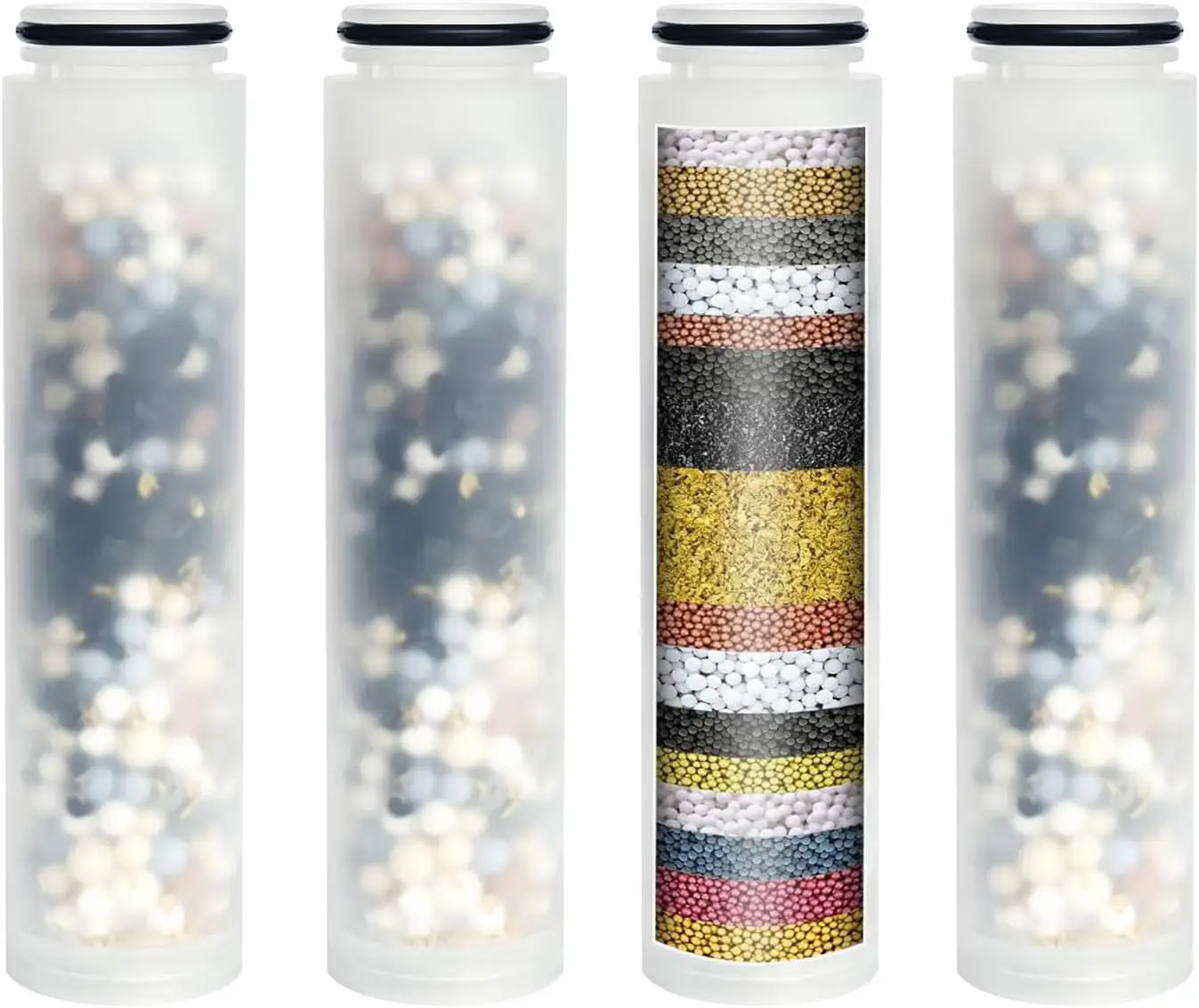 

Набор из 4-х картриджей для душевой лейки, удаляющих хлор и примеси из жесткой воды, для более чистого душа