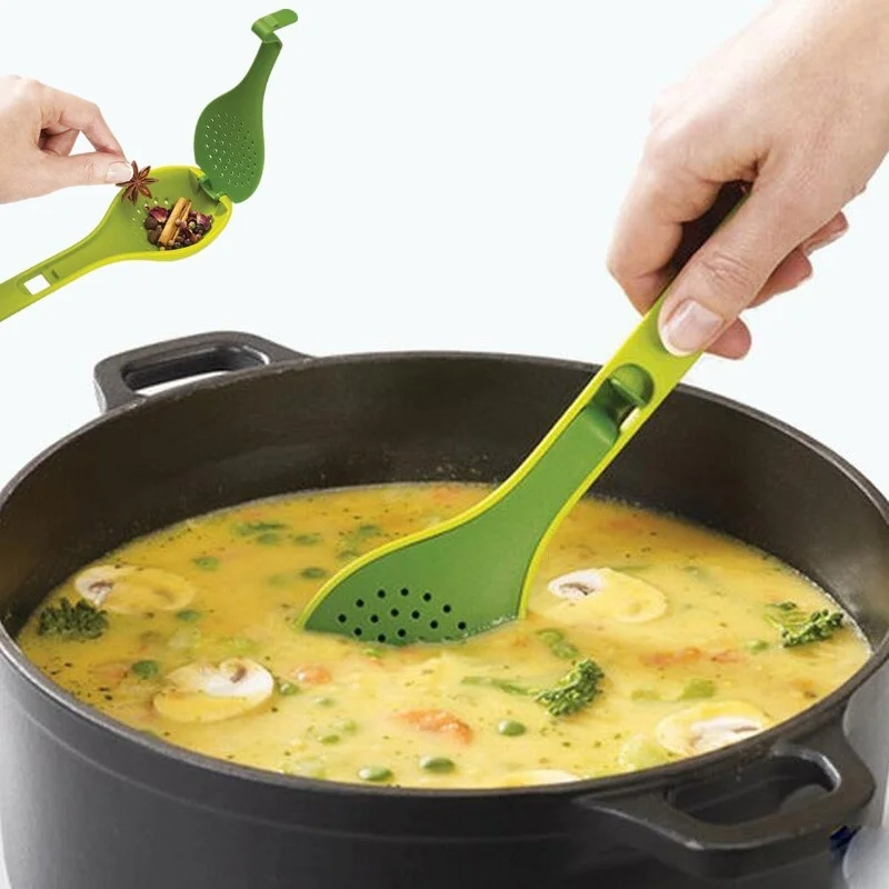 

Multi Use Spoon Seasoning Cooking with Lid Seasoning Seasoning Ball Spoon Soup Cooking Spoon with Lid Leaking