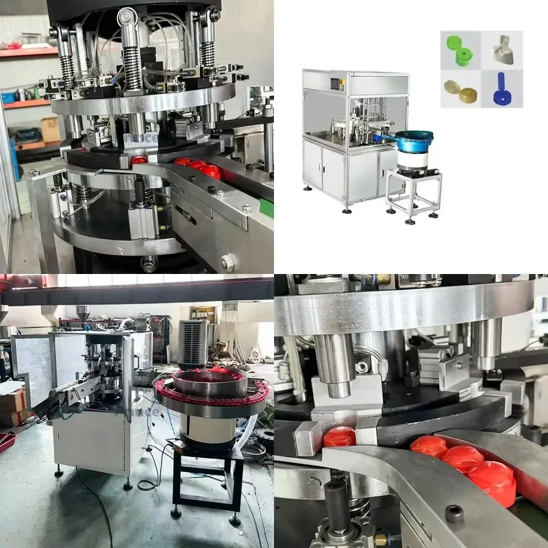 Automatic Cap Closing Machine for PE Plastic Flip Top Cap Assembly Toothpaste Hinged Screw Cover Bottle Cap Folding Machine
