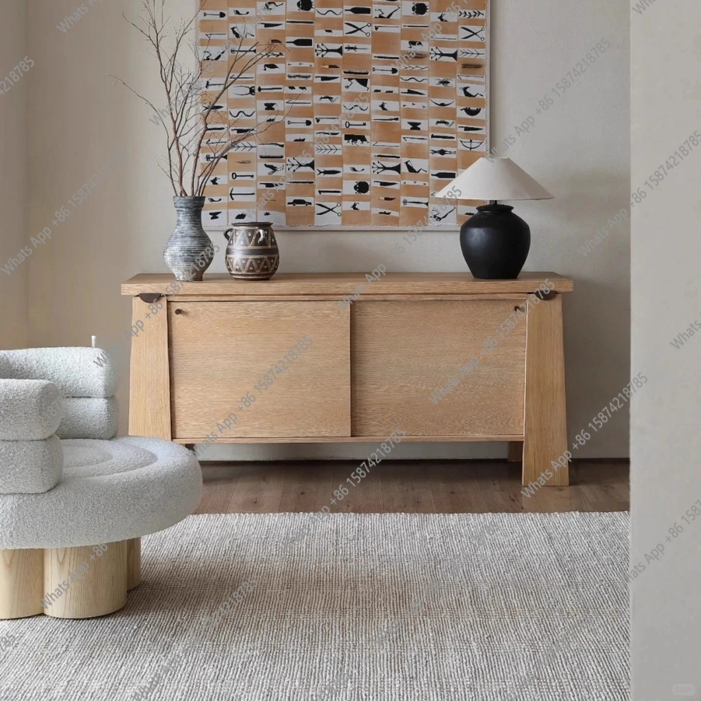 

solid wood dining side cabinet, living room home designer creative retro style tea cabinet, simple modern entrance cabinet