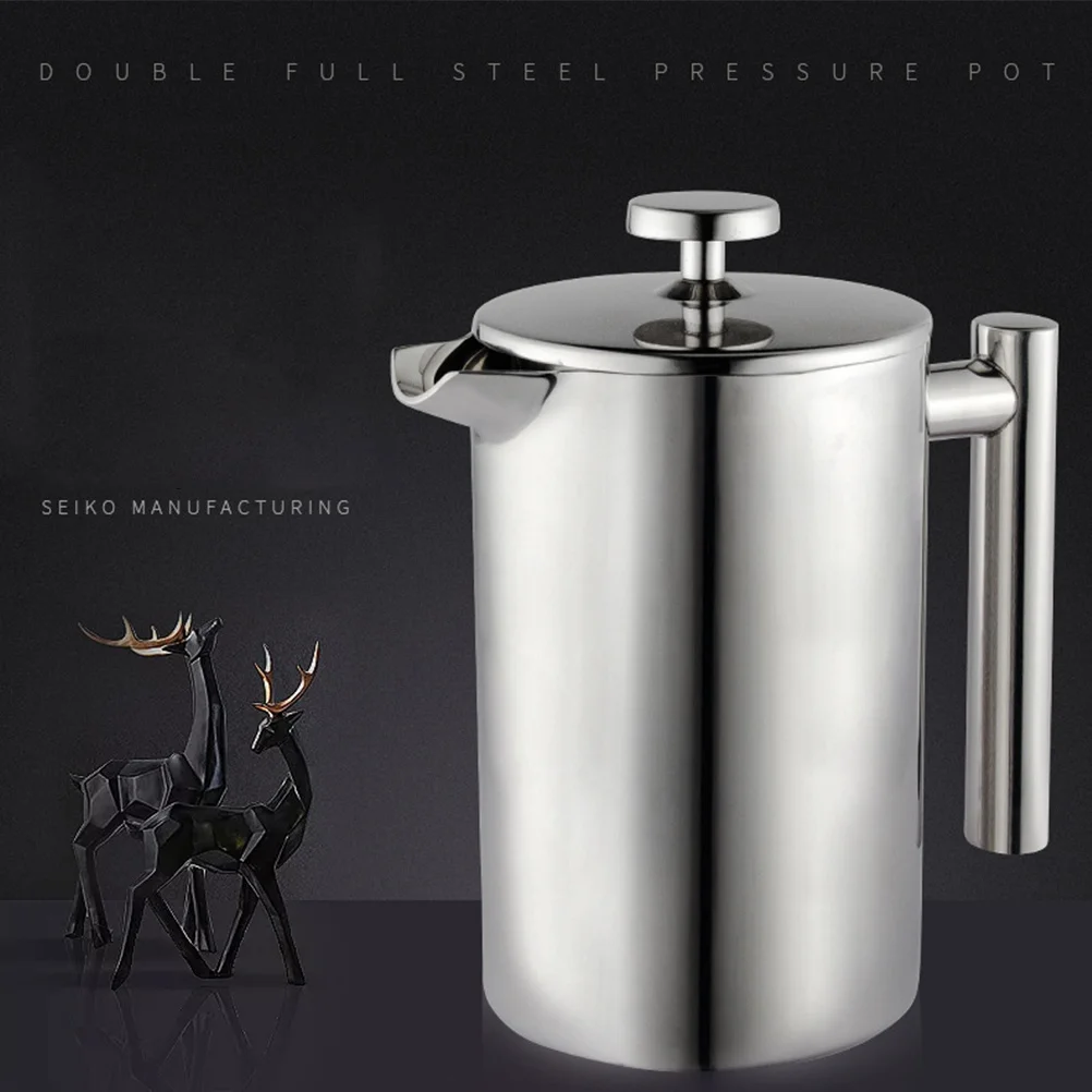

800Ml Stainless Steel French Press Coffee Pot Multi Function Filter Teapot for Hot Cold Beverages Heat Resistant Fashion Coffee