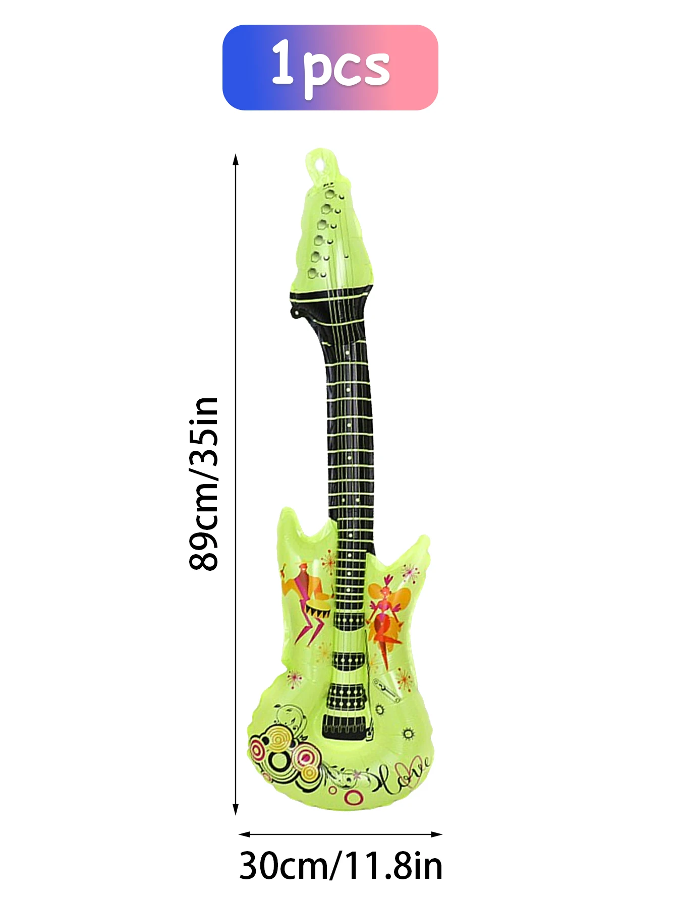 1 Stück/5 Stück Folienballons in Form einer Rockgitarre, geeignet für Disco-Partys, Geburtstage, Musikveranstaltungen, Babypartys. – Detail 10