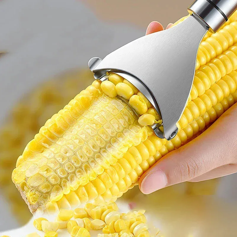 

Stainless Steel Corn Peeler Serrated Corn Stripper Peelers Cob Shaver Planer Thresher Cutter Kitchen Fruit Vegetable Gadget Tool