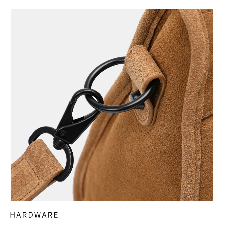 Aidrani Echtes Leder Amerikanische Retro-Wildleder-Handtasche für Damen, Große Motorradtasche, Hochwertige Pendler-Handtasche – Detail 15
